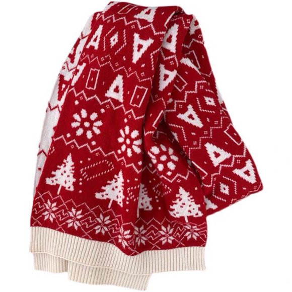 Kmbangi Christmas Scarf for Women Tree Pattern Long Scarf Soft Warm Holiday Wrap Winter Scarf Gift