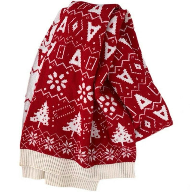 Kmbangi Christmas Scarf for Women Tree Pattern Long Scarf Soft Warm Holiday Wrap Winter Scarf Gift
