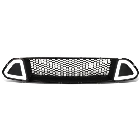 Ford Mustang Main Grille For 2015 to 2017 Ford Mustang Honeycomb Mesh Front Bumper Upper Grille w / LED Daytime Running Light 16 ()