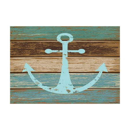 

Anchor Jigsaw Puzzle Timeworn Marine on Weathered Wooden Planks Rustic Nautical Theme Pattern Heirloom-Quality Fun Activity for Family Durable Cardboard 1000 pcs Pale Blue Brown Teal by Ambesonne