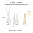 thumbnail image 5 of Rosec Jewels Certified Moissanite Drop Necklace and Earrings Set - D-VS1 Grade Moissanite Jewelry Set - Ready to Gift for Anniversary, 18K Yellow Gold, 5 of 6