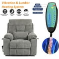 thumbnail image 5 of Lift Recliner for Big and Tall Seniors Lay Flat, Sea Island Cotton Lift Chair with Heat and Massage, Reclining to 180, Dual OKIN Motors - Fabric - Gray, 5 of 9
