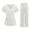 16#White, variant on Scrubs for Women Set – 4-Way Stretch Contrast V-Neck Top and Pants Sets for Women – 5 Pockets
