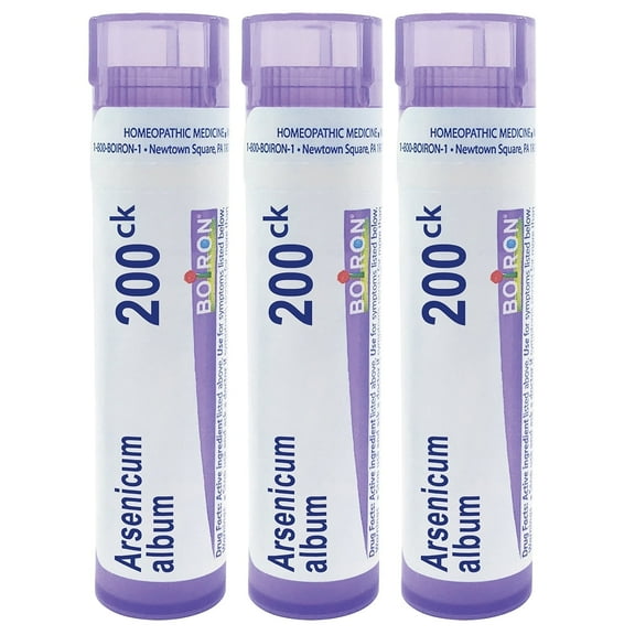 Boiron Arsenicum Album 200CK, Homeopathic Medicine for Digestive Relief, 3 Count (3 x 80 Pellets)