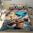 thumbnail image 1 of Los Cuatro Fantásticos Conjunto de sábanas temático, trío de piezas, cómodo y amigable con la piel, diseño único, regalo de decoración para el hogar para familiares, amigos y fans, 90 cm * 190 cm, 1 of 6