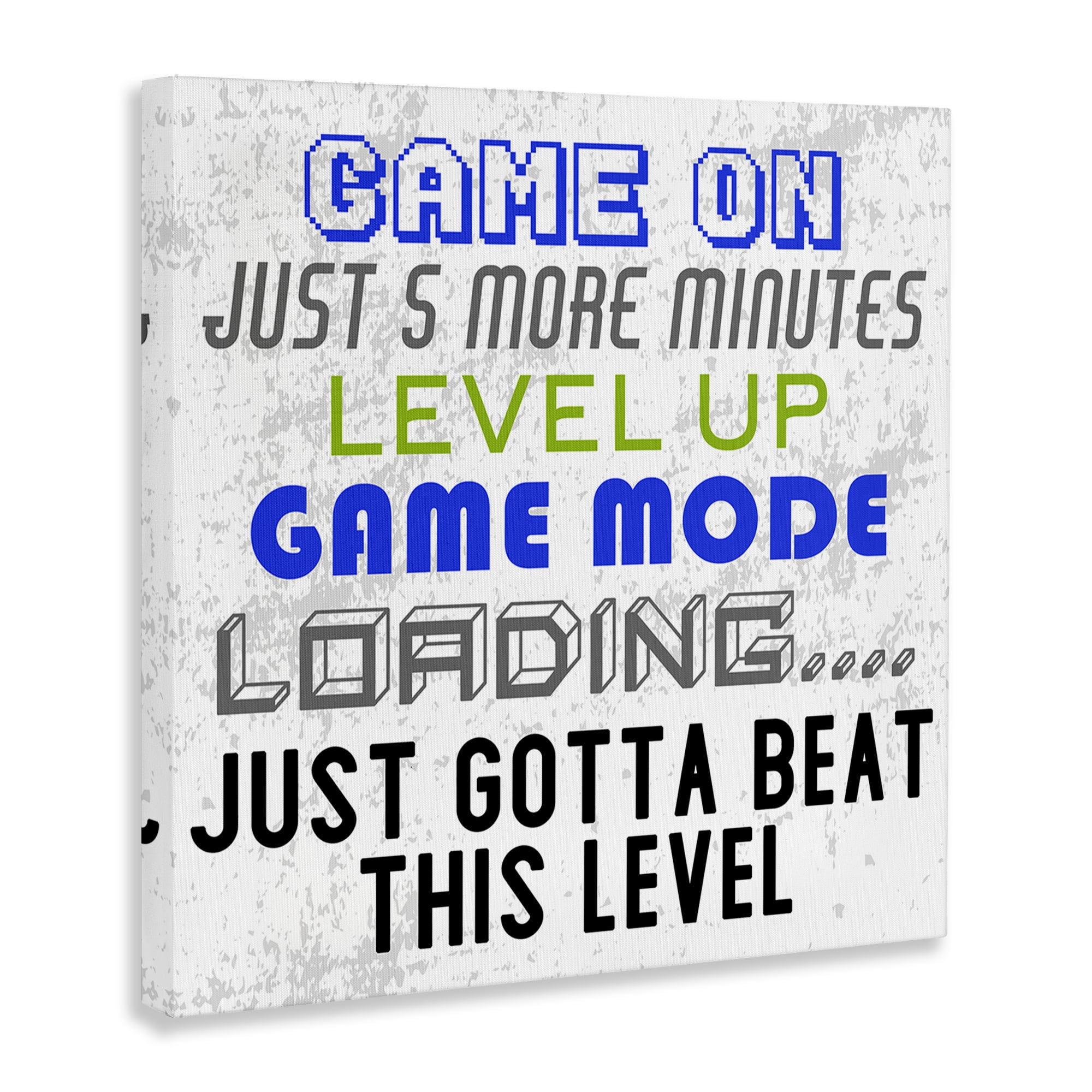 Stupell Industries Game Mode Phrases Entertainment Painting Wrapped Canvas Art Print Wall Art, 30 x 30
