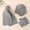 Kids Gray Hat Scarf Gloves Set, variant on 3 Pcs Kids Toddlers Winter Hat Scarf Gloves Set Boys Girls Solid Color Winter Knit Thick Warm Soft Fleece Lined Hat Scarf Mittens Set Fleece Lined Gray 3-18M
