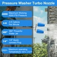 thumbnail image 6 of 4000 PSI Dual Turbo Nozzle, EEEEkit Pressure Washer 4-6 GPM 1/4" Quick Connect Spray Tip, 6 of 8