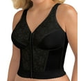 thumbnail image 1 of Women's Exquisite Form 5107565 Front Close Lace Longline Posture Bra (Black 40D), 1 of 4