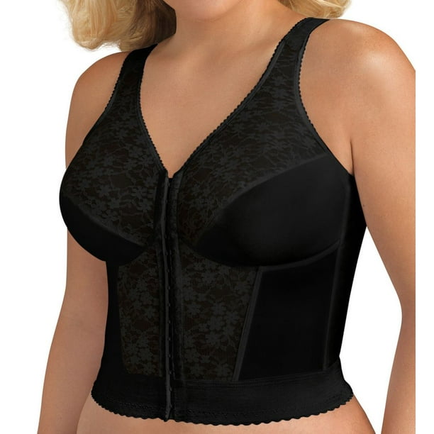 Woman BLACK Front fastening non-wired bra With lace¤Synthetic