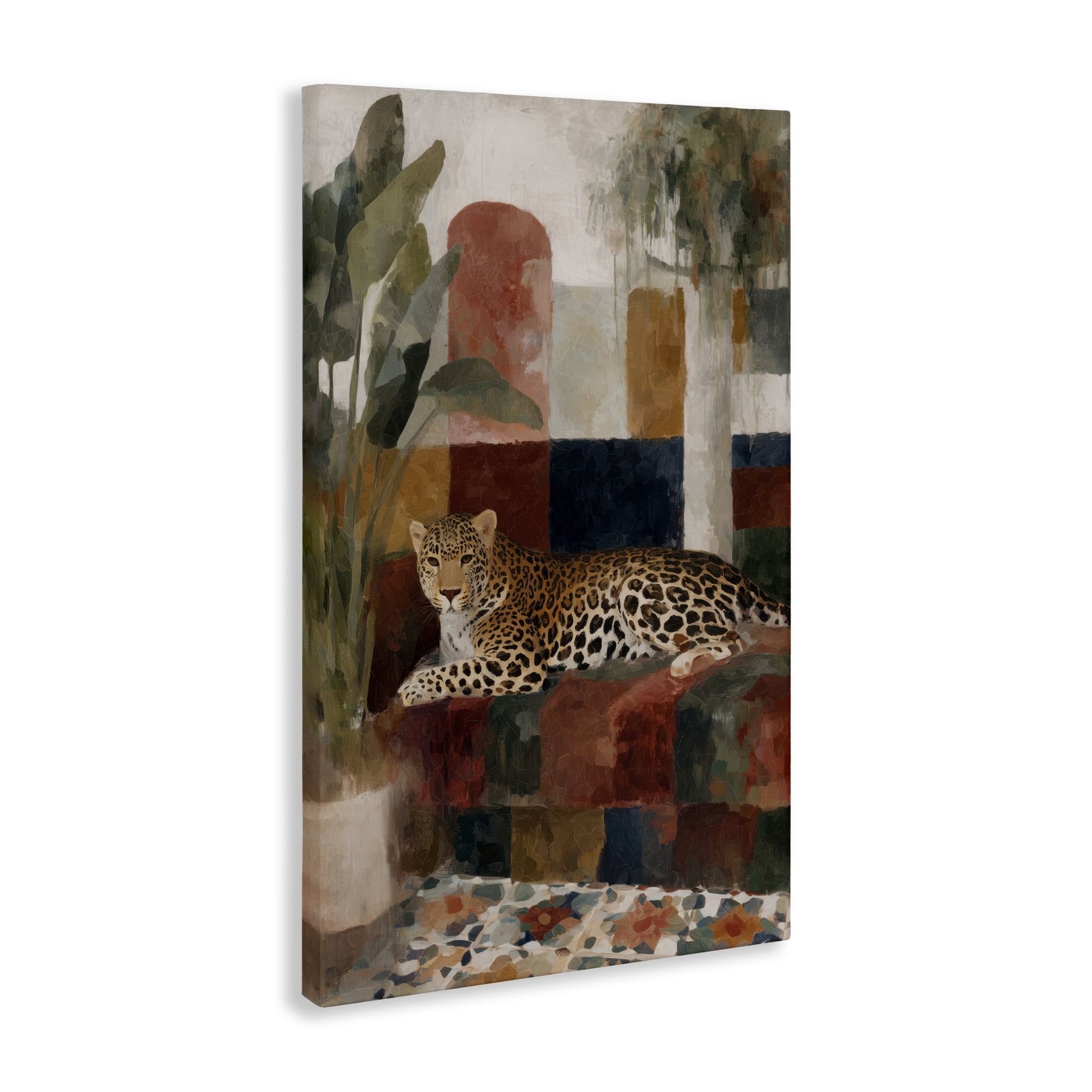 Stupell Industries Jaguar Among Tropical Palms Canvas Wall Art, design by Chromatic Storm Studio