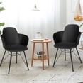 thumbnail image 3 of Gymax 4PCS Modern Dining Chair Plastic Arm Chair Office Home w/ Metal Legs Black, 3 of 10