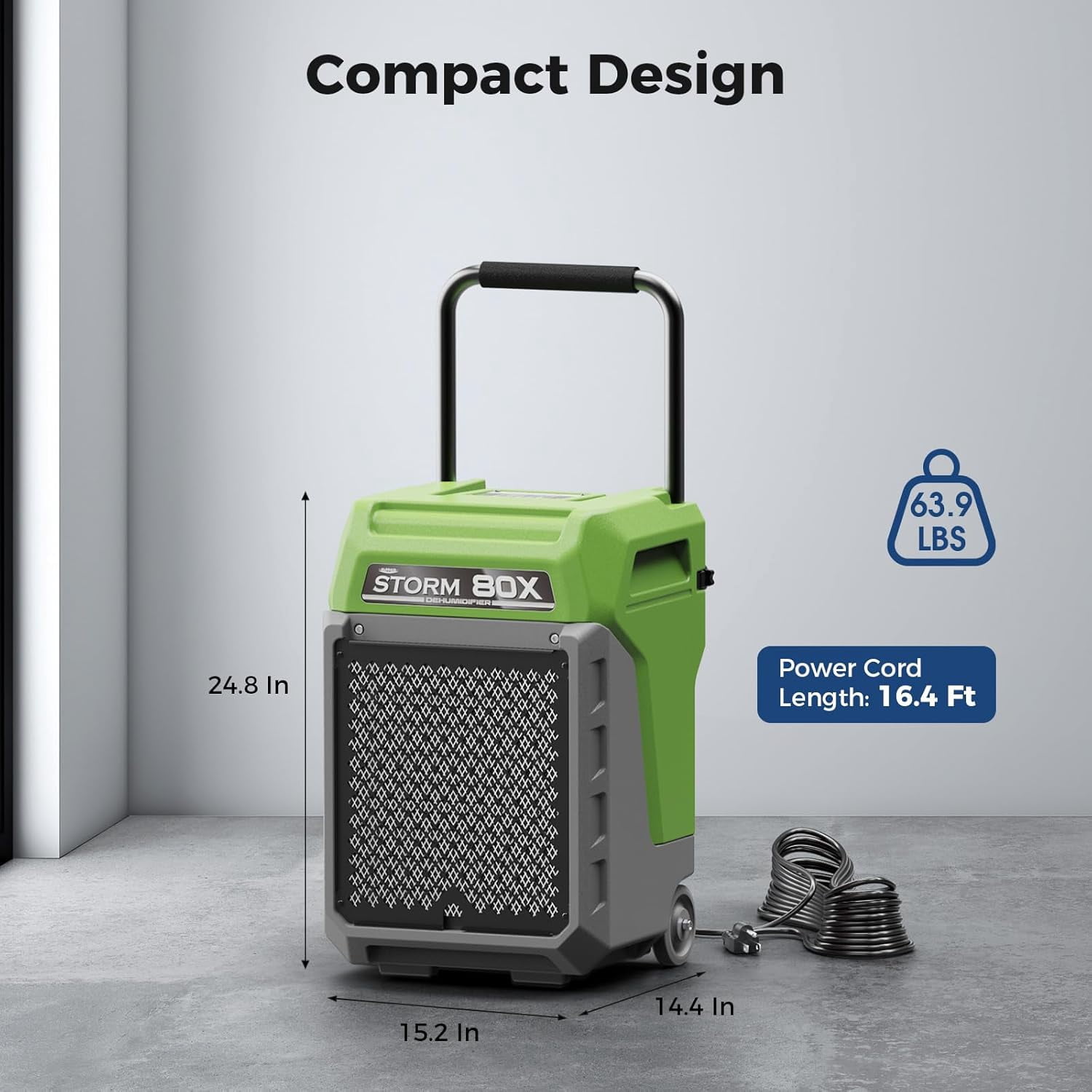 ALORAIR  Commercial Dehumidifier 170 Pints LGR Dehumidifier with Pump & Drain Hose, Portable Insutrial Dehumidifier for Basments, Home, Job Sites, Fit for 2,100 Sq.Ft Space with Wheels