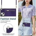thumbnail image 4 of Crossbody Wallet Case for iPhone 15 Plus, PU Leather Zipper Handbag Purse Flip Cover with Kickstand Case for iPhone 15 Plus ZP Purple, 4 of 18