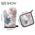 thumbnail image 2 of Yayeee Oven Mitts and Pot Holder Set of 4 Heat Resistant Kitchen Gloves Baking Hot Pad, White Sea Plants, 2 of 5