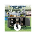 thumbnail image 2 of Bingirl Home Outdoor Grill Cart With Storage Cabinet Metal Kitchen Island Prep Table With Movable Universal Wheels And Stainless Steel Top Spice Rack Towel Rack and Lockable Wheels For BBQ Backyard, 2 of 7