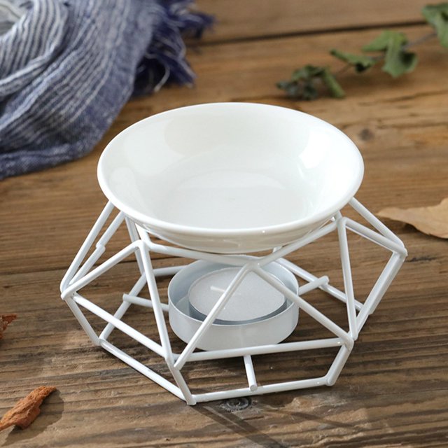 Calentador de cera de Metal frágil, elegante portavelas, calentador, quemador, difusor de aceite, decoración para hogar, dormitorio Macarena quemador de aceite esencial