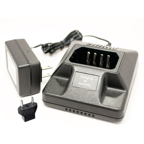 Motorola GTX Charger with EU Adapter - Replacement for Motorola HNN9628 Two-Way Radio Chargers (100-240V)