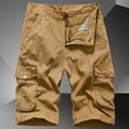 thumbnail image 2 of Mens Cargo Shorts Stretch Waist Casual Relaxed Fit Stretchy Cargo Shorts Mens Outdoor Below Knee Camo Cargo Shorts for Men,Khaki,34, 2 of 4