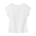 thumbnail image 2 of Camiseta para mujer verano moda simple señoras cuello redondo camiseta para caminar por la calle L, 2 of 7