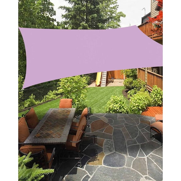 Solid Light Waterproof Sun Shade Sail Purple Outdoor Patio Sun Shades Canopy UV Block Waterproof Sunshade for Garden Backyard Deck Pergola 14x18 Ft
