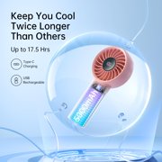 Handheld Fan Life4[5-Speed Turbo Wind Pro],5000mAh Portable Rechargeable Fan with LED Display, Powerful Motor, Summer Essentials for Travel,Beach,Vacation,Makeup,Concerts,Cruise-Black