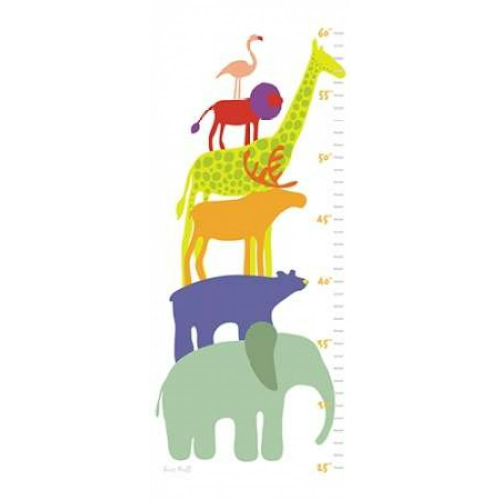 zoo animal growth chart poster print by kris ruff