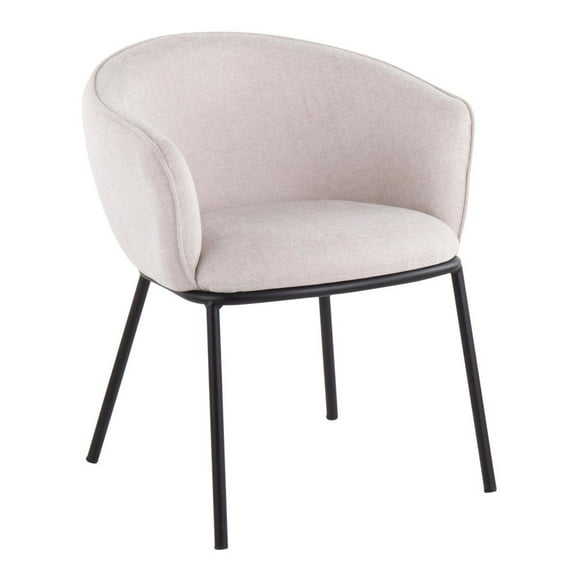 LumiSource Black Steel, Cream Fabric Ashland Chair