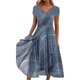 thumbnail image 1 of WILLBEST Vestidos de Lino para Mujer Vestido de Mujer Vestido Casual de Moda de Punto con Retazos Vestido de Mujer Extra Grande, 1 of 3