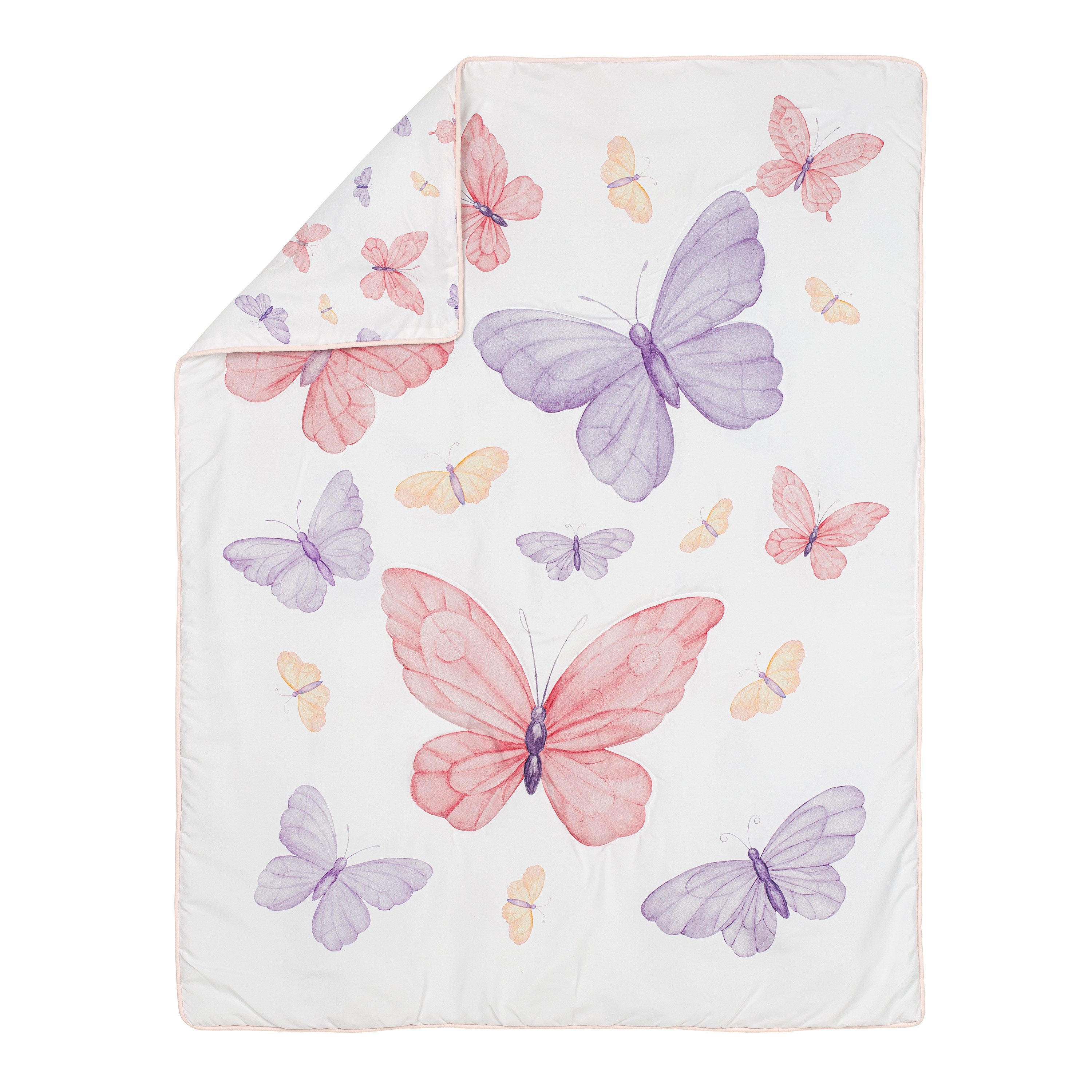 Sweet Jojo Designs Butterfly Pink and Purple Crib Bedding Set 3 Piece Set
