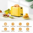 thumbnail image 4 of iSiLER 2 Slice Toaster, 1.3 Inches Wide Slot Bagel Toaster with 7 Shade Settings and Double Side Baking, Compact Bread Toaster with Removable Crumb Tray, Defrost Cancel Function Yellow, 4 of 8