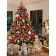 thumbnail image 5 of 6PCS Poinsettias Christmas Tree Flowers 9.8'' Artificial Christmas Floral Picks and Sprays Large Red Silk Flowers with Stems for Xmas Home Vase Table Centerpiece Garland Decor, 5 of 5