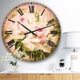 thumbnail image 2 of DesignArt Grande Horloge Murale Trois Roses Roses, 2 of 2