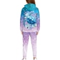thumbnail image 2 of Uorisanigo Oversized Pullover Hoodie & Jogger Pants Outfit Set for Boys Girls, Fall Winter Clothing Graphic Printed Boho Turtle Butterfly Sweatsuit Lounge Matching Set, 2 of 7