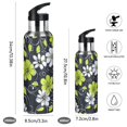 thumbnail image 2 of Yayeee 33oz Insulated Water Bottle Double Wall Stainless Steel with Flip Straw Lid, White Flower Pattern, 2 of 7