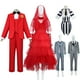 thumbnail image 2 of Disfraz de Beetlejuice a rayas rojas para hombre y mujer, traje de fiesta de Halloween, novedad de 2024, 2 of 5