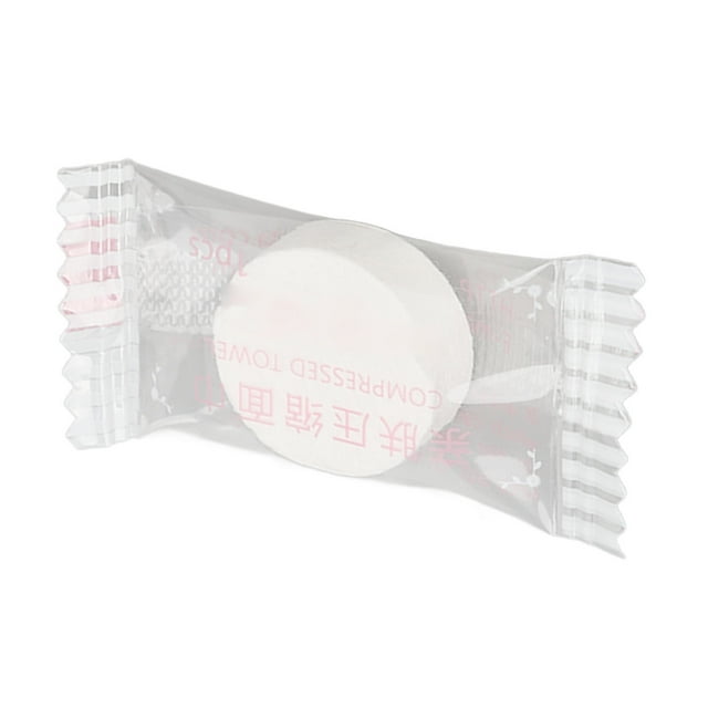Mini Disposable Face Towel, Portable Compressed Coin Tissue 30Pcs Grid Grain Candy Package for Travel Business Trip