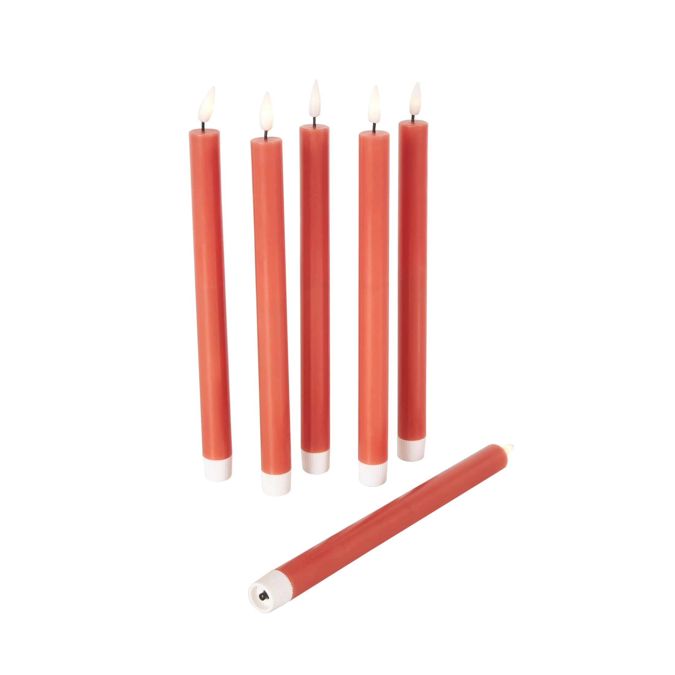 DecMode 11"H Unscented Wax  Flameless Candle with Remote Control (Set of 6)