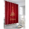 thumbnail image 3 of Merry Christmas Dreamlike Tree Christmas Poinsettia Background Shower Curtain Set ，Waterproof Fabric Shower Curtains Shower Curtains for Bathroom,Bathroom Decor 66"x72", 3 of 6