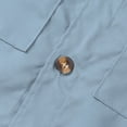 thumbnail image 7 of FRSASU Men's Casual Stretch Regular Fit Shirt Button Down Quick Dry Short Sleeve Work Shirts with Two Pockets Blue, 7 of 7
