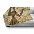 thumbnail image 3 of African Soft Flannel Fleece Throw Blanket, Dancing Woman Hand Drawing Geometric Ornament Colorful Print, Cozy Plush for Indoor and Outdoor Use, 50" x 60", Green Red Yellow, by Ambesonne, 3 of 6