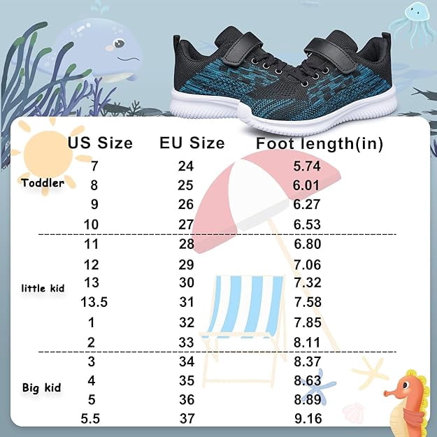 YHOON Kids Shoes Boys Sneakers Sports Athletic Running Shoes Girls Causal Shoes Navy Blue Little Kid Size 12