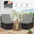 thumbnail image 5 of 4 Pack Stretch Patio Cushion Covers Outdoor Couch Seat Cushion Covers Replacement,Outdoor Sofa Covers Patio Slipcovers Couch Cover,Washable Furniture Cover, Light Grey, 5 of 7