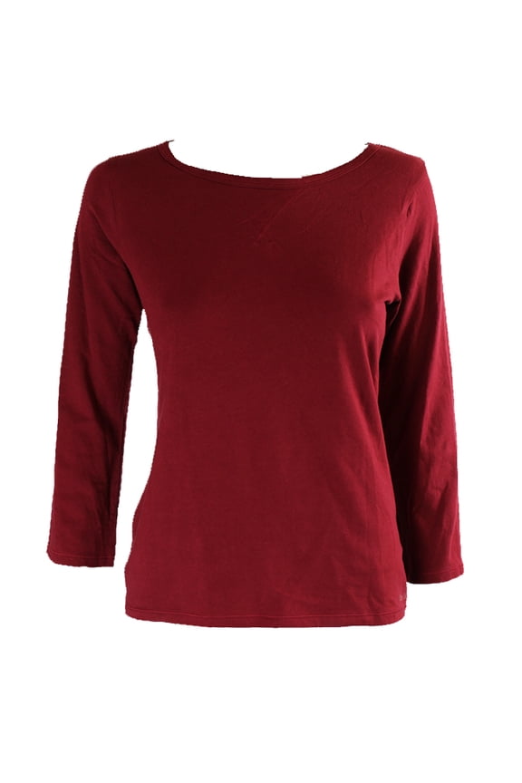 Women's Cranberry Comfort Cotton 3/4 Sleeve Top, Size XS