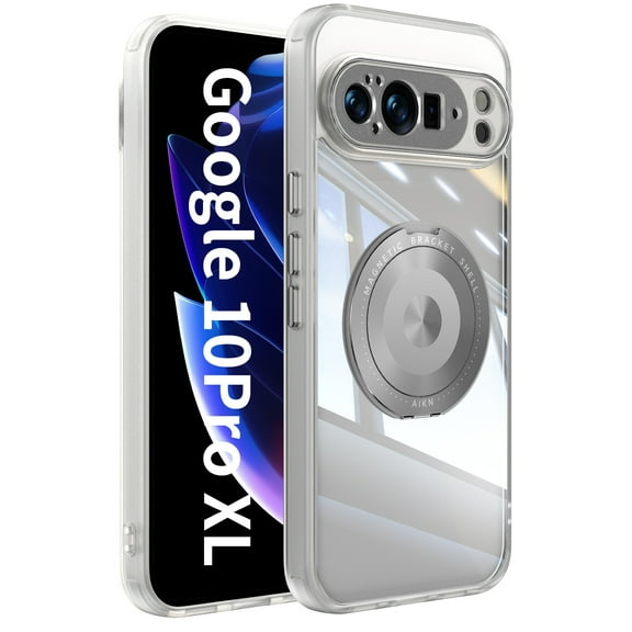 TECH CIRCLE for Google Pixel 10 Pro XL Hybrid Case with Stand, Slim Fit Thin Phone Case Clear with Magnetic Ring Holder, Anti-Scratch Shockproof Protective Cover for Women Men,Gray