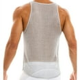 thumbnail image 6 of INCERUN Men's Sexy Shiny Metallic Feel Mesh See-through Round Neck Tank Top, 6 of 6