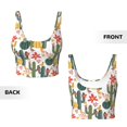 thumbnail image 6 of Rateoe Summer Cactus With Blooming Print Womens' Sports Bras Scoop Neck Sports Vest- Padded U Back Seamless High Impact Support, 6 of 7