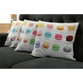 thumbnail image 5 of Ambesonne Tea Party Throw Pillow Cover 4 Pack, Colorful Macarons, 20", Multicolor, 5 of 5