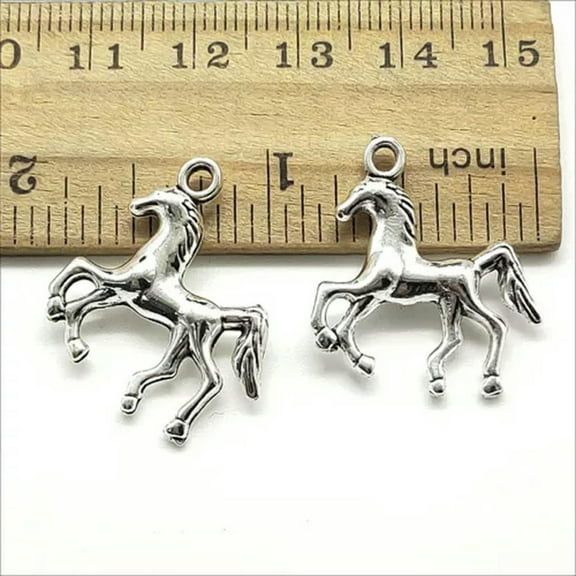 U8MO Lot 5/20/40pc Horse Antique Silver Charms Pendants for Jewelry Making 25*22mm-20pcs