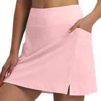 Karight Athletic Women's Skirt Skorts High Waisted Elastic Tennis Outfits Solid Tummy Control Ladies Shorts Dressy Casual